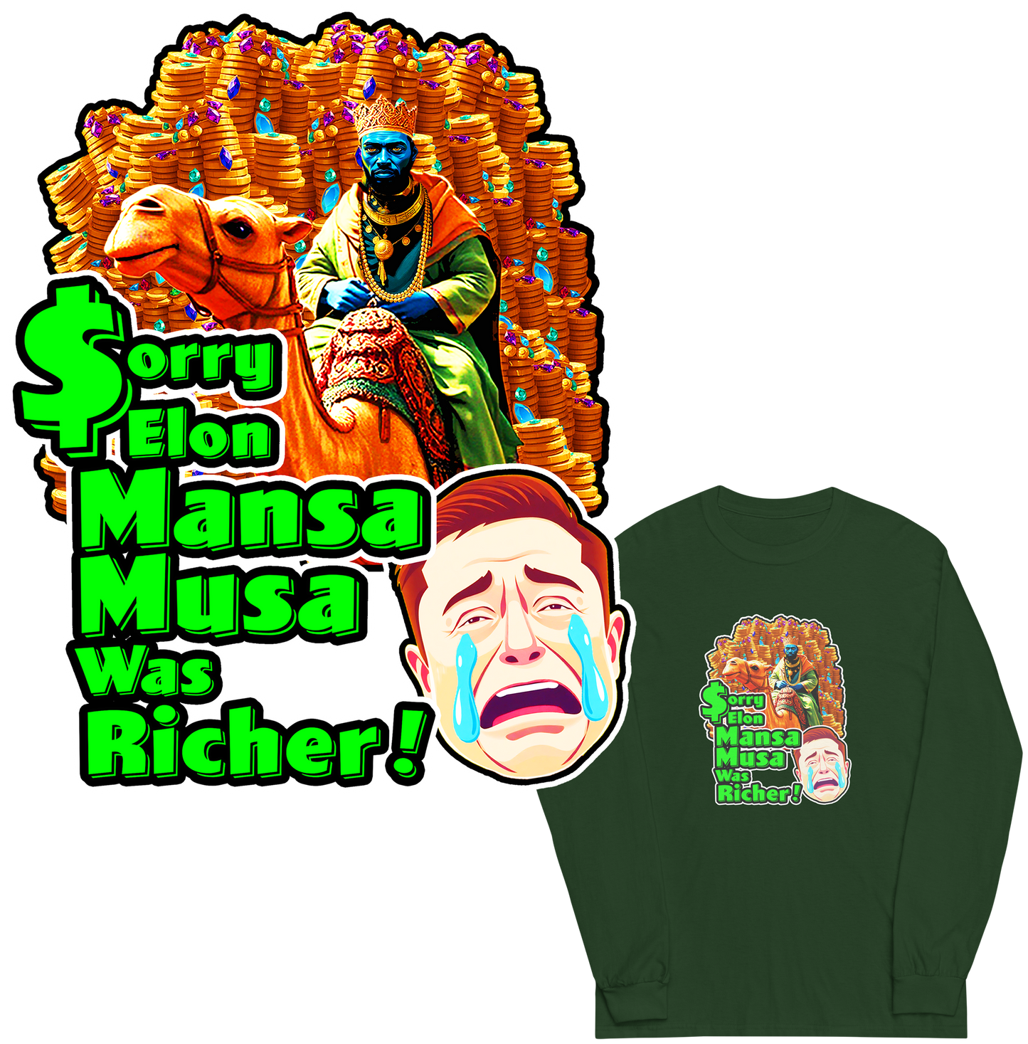 Sorry Elon Mansa Musa Was Richer! - Men’s Long Sleeve Shirt