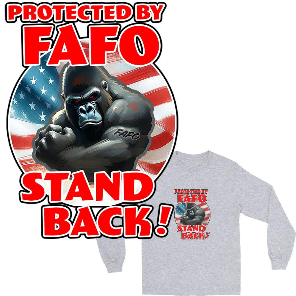 Protected by FAFO Stand Back! - Silverback - Men’s Long Sleeve Shirt