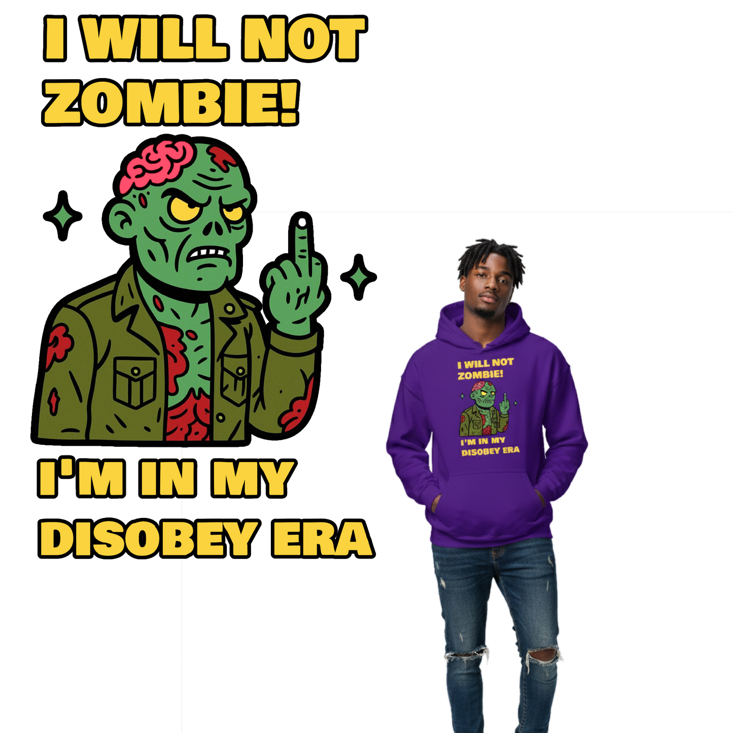 I Will Not Zombie - Halloween - Unisex Hoodie