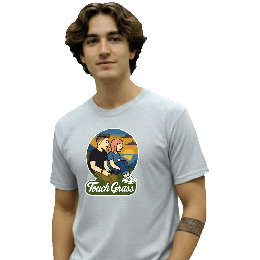 Touch Grass - Couple At Sunset - Unisex t-shirt