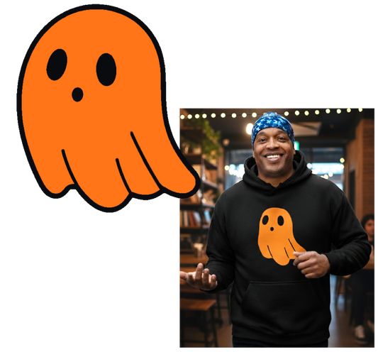 Spooky-Cute Orange Ghost - Halloween Unisex Hoodie