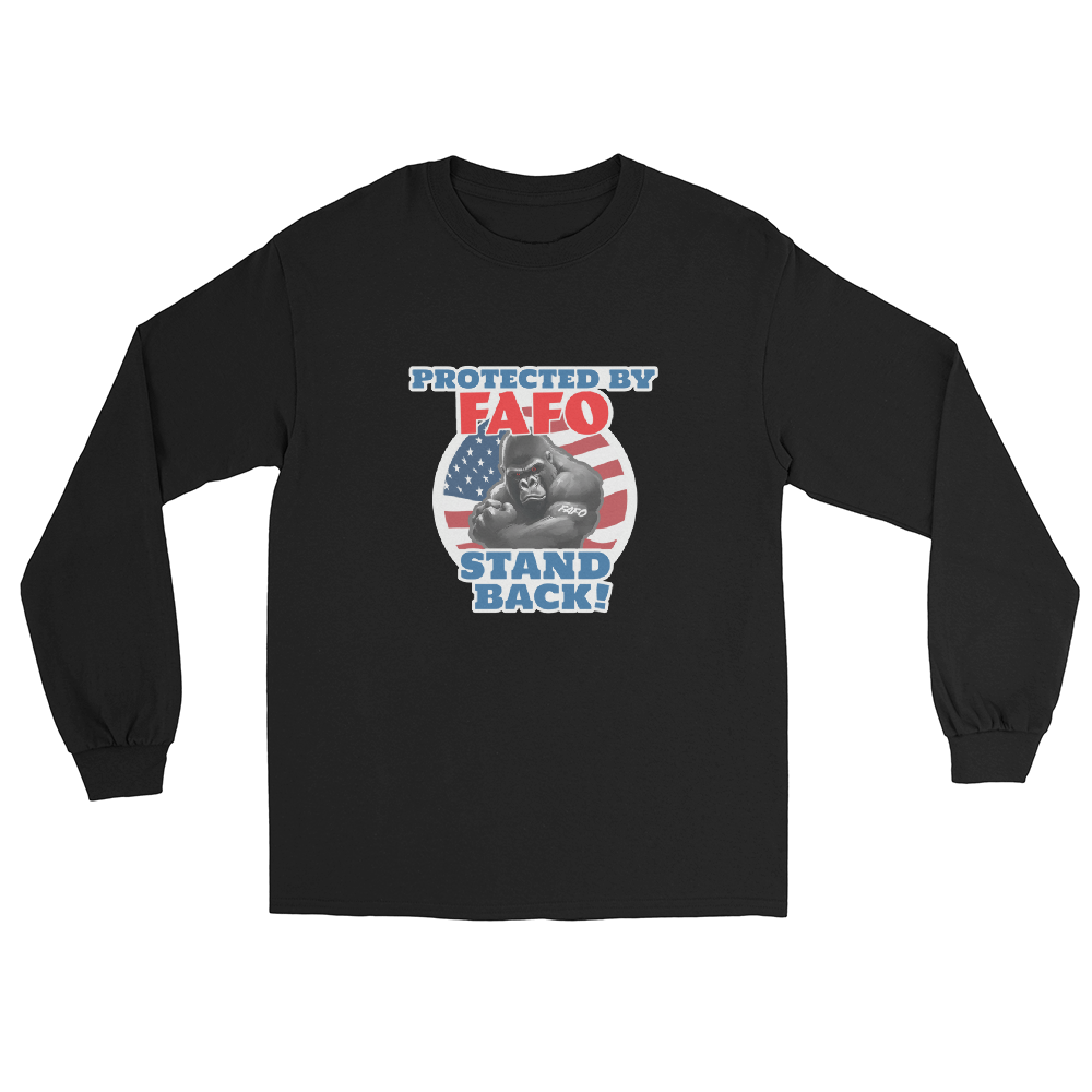 Protected by FAFO Stand Back! - Silverback - Men’s Long Sleeve Shirt