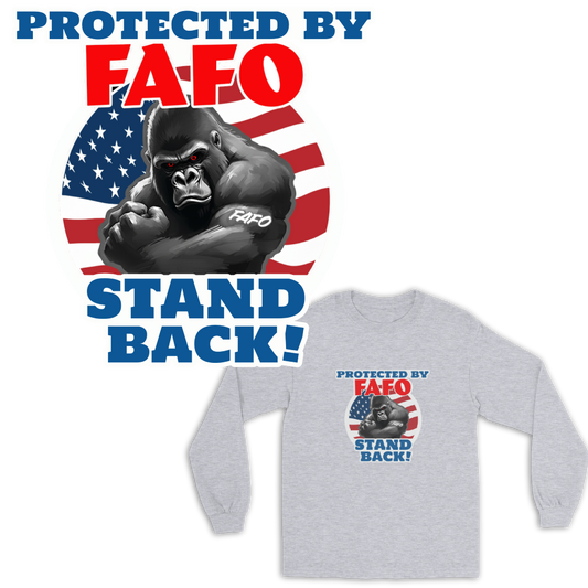 Protected by FAFO Stand Back! - Silverback - Men’s Long Sleeve Shirt
