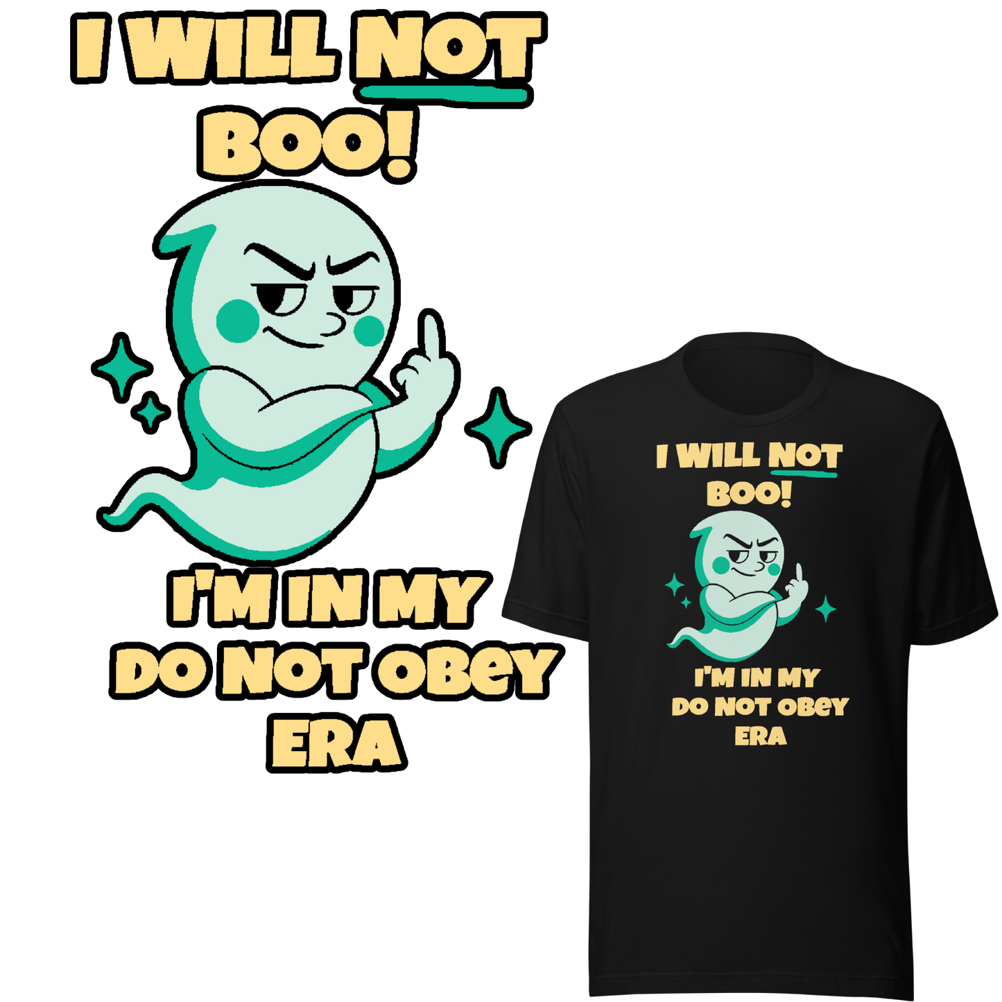 I Will Not Boo! - Halloween Ghost - Unisex t-shirt