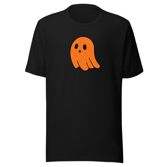 Spooky-Cute Orange Ghost - Halloween Unisex T-Shirt